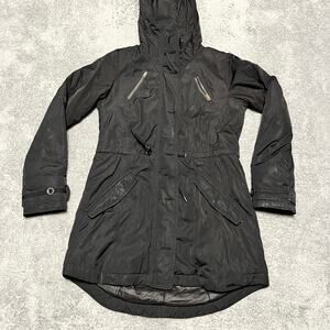 Athleta Primaloft Peak Parka Jacket Womens Small Black 592618 Coat